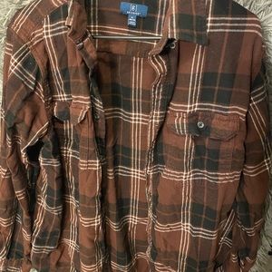 George flannel red white and black plaid